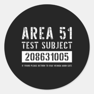 Område 51 Test Subjekt 1005 Alien Abduction Hallow Runt Klistermärke