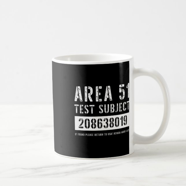Område 51 Test Subjekt 8019 Alien Abduction Hallow Kaffemugg (Höger)