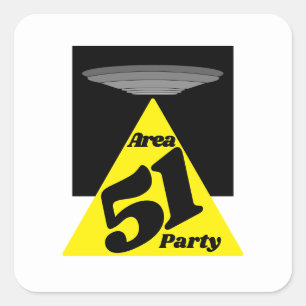 Område 51 UFO, födelsedag Fyrkantigt Klistermärke