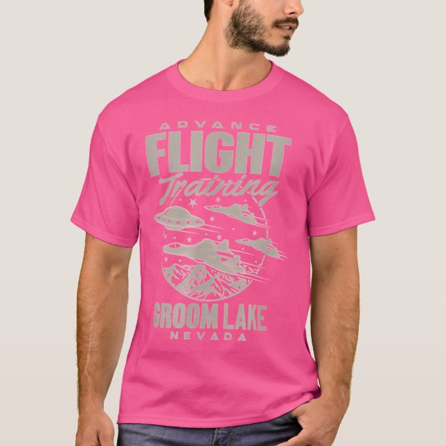 Område 51 Ufo Groom Sjö förhandsutbildning i flygt T Shirt (Framsida)