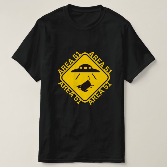Område 51 varningsskylt t shirt (Design framsida)