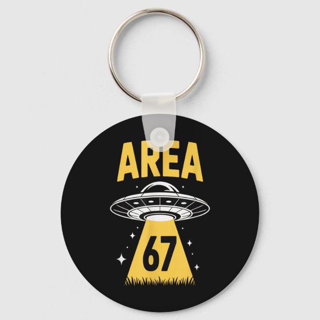 Område 67 Roligt Ufo Rymdskepp 6 7 Alien Tema  Nyckelring (Framsida)