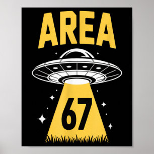 Område 67 Roligt Ufo Rymdskepp 6 7 Alien Tema Poster