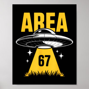 Område 67 Ufo Flygande Skål Ljusstråle Poster