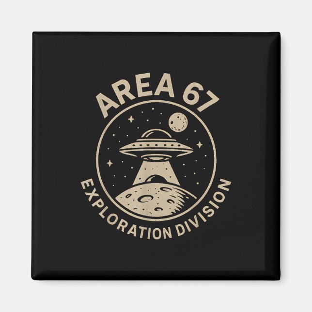 Område 67 Utforskningsdivisionen Roligt 67 Meme Uf Magnet (Framsidan)