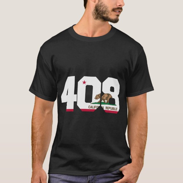 Områdeskod 408 San Jose California T Shirt (Framsida)