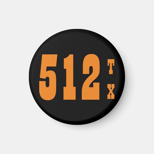 Områdeskod 512 (Austin, TX) Magnet (Framsidan)