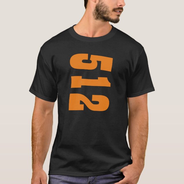 Områdeskod 512 (Austin, TX) T-Shirt (Framsida)