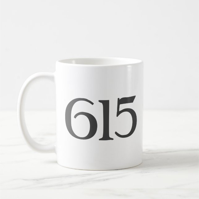 Områdeskod 615 (Nashville) kaffe Mugg (Vänster)