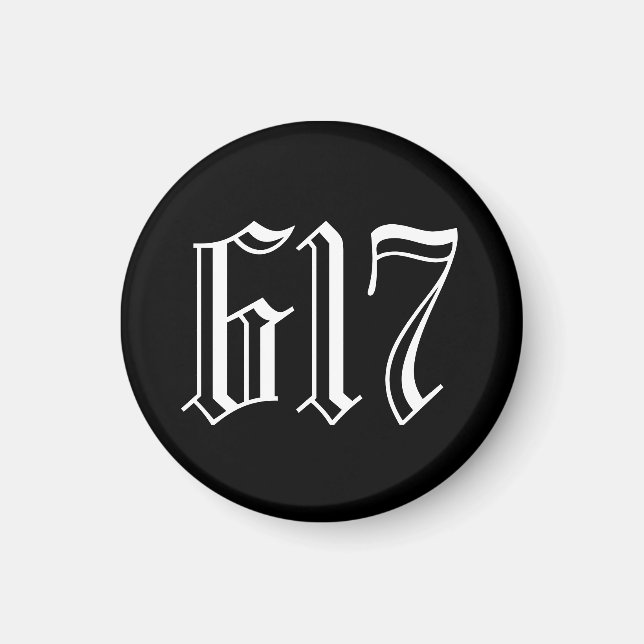 Områdeskod 617 (Boston) Magnet (Framsidan)