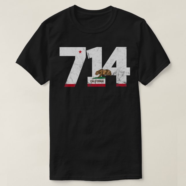 Områdeskod 714 Anaheim California TShirt 3 T Shirt (Design framsida)