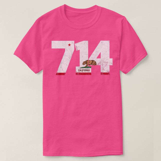 Områdeskod 714 Anaheim California TShirt 6 T Shirt (Design framsida)