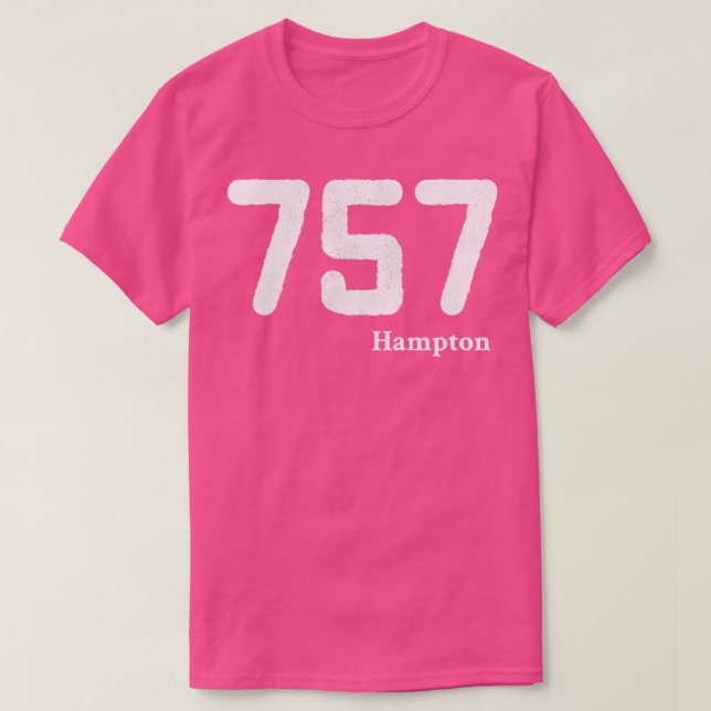 Områdeskod 757 Hampton Virginia T Shirt (Design framsida)