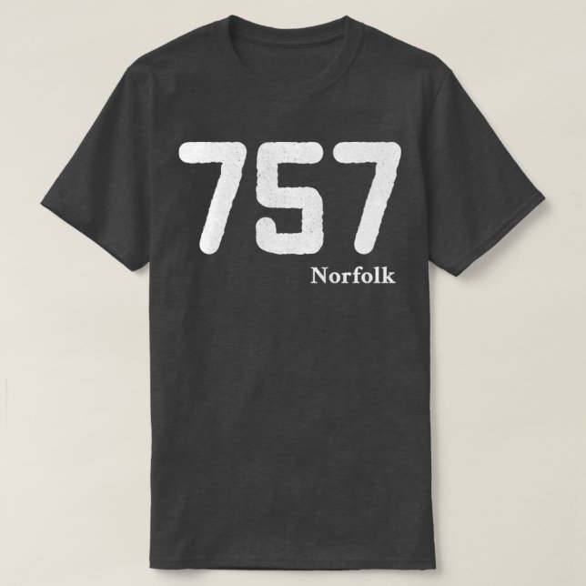 Områdeskod 757 Norfolk Virginia T Shirt (Design framsida)