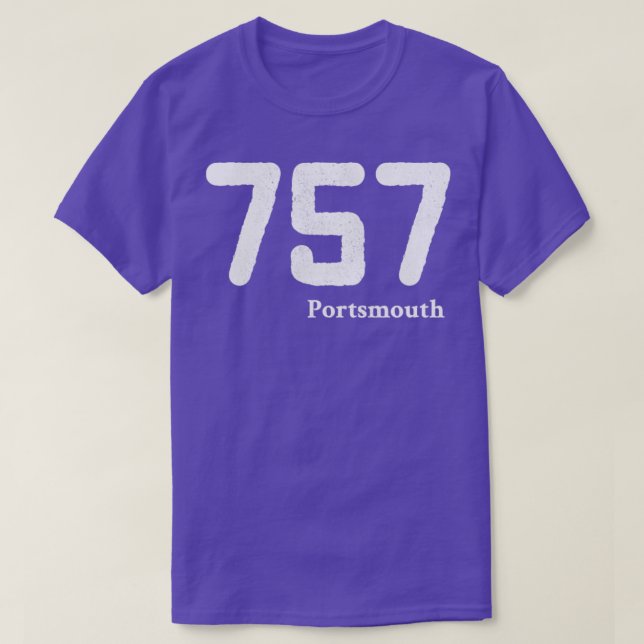 Områdeskod 757 Portsmouth Virginia T Shirt (Design framsida)