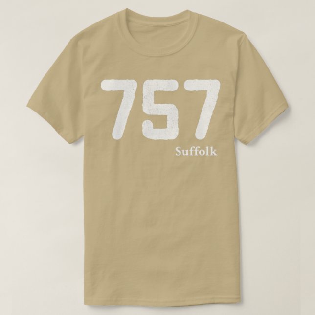 Områdeskod 757 Suffolk Virginia T Shirt (Design framsida)
