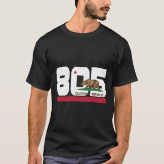 Områdeskod 805 Slo Santa Barbara California Flagga T Shirt
