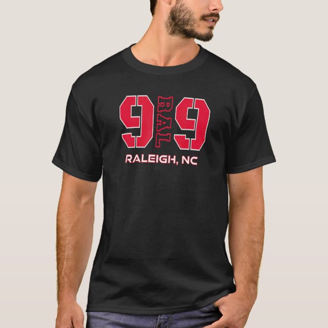 Områdeskod 919 Raleigh North Carolina NC GPS Coor T Shirt (Framsida)