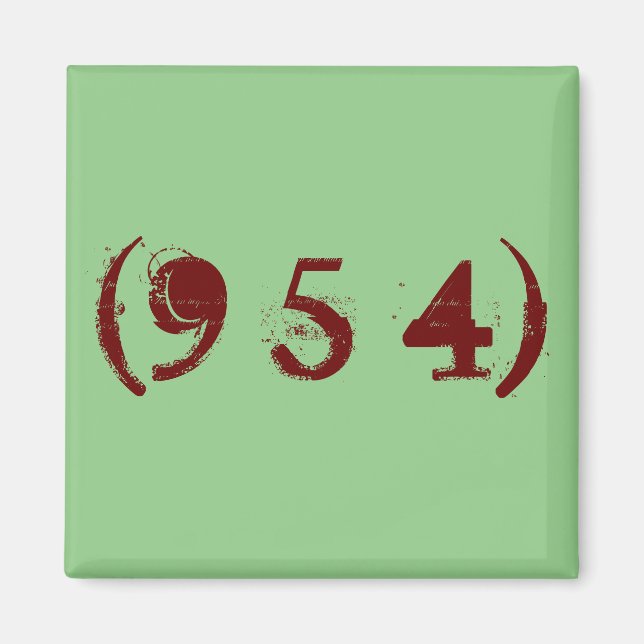 Områdeskod 954 magnet (Framsidan)