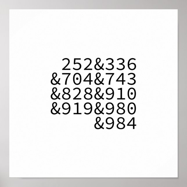 Områdeskoder North Carolina Poster (Framsidan)