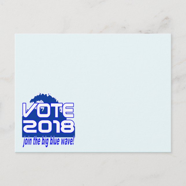 OMRÖSTNING 2018 Blått vykort (Framsida)