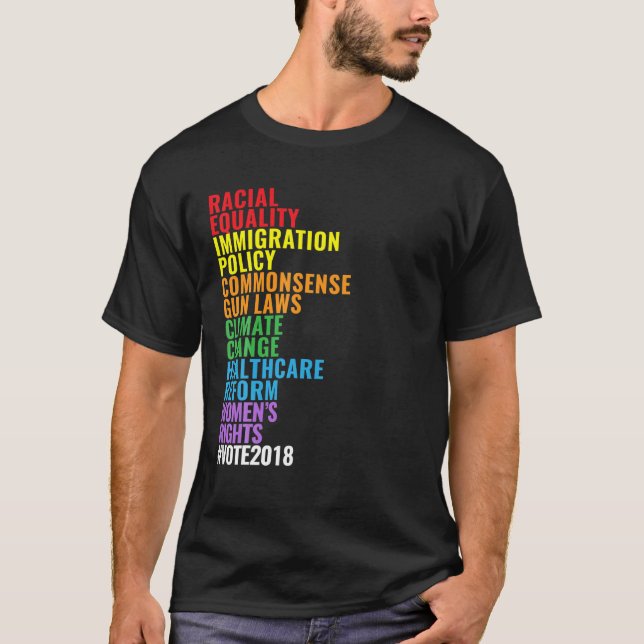 Omröstning 2018: Progressiva demokratiska val S T Shirt (Framsida)