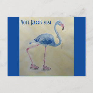 Omröstning: 2024 Blå FLAmingo med Pearls-vykort Vykort