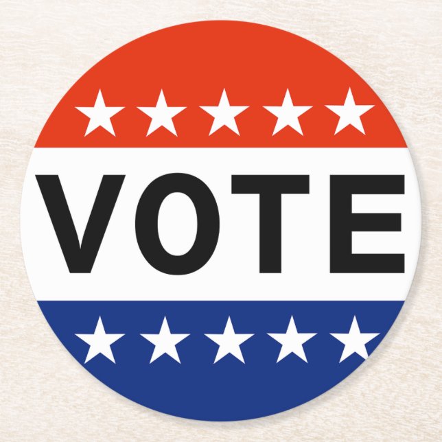 Omröstning 2026 Halvtidsval Underlägg Papper Rund (Framsidan)