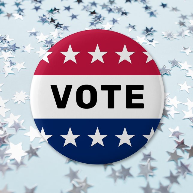 Omröstning Amerikanska presidentvalet 2024 Patriot Knapp (Vote American Presidential Election USA Patriotic Button)