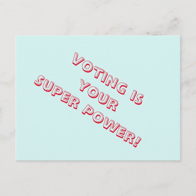 Omröstning är ditt Toppen Power PostcardToVoters Vykort (Framsida)