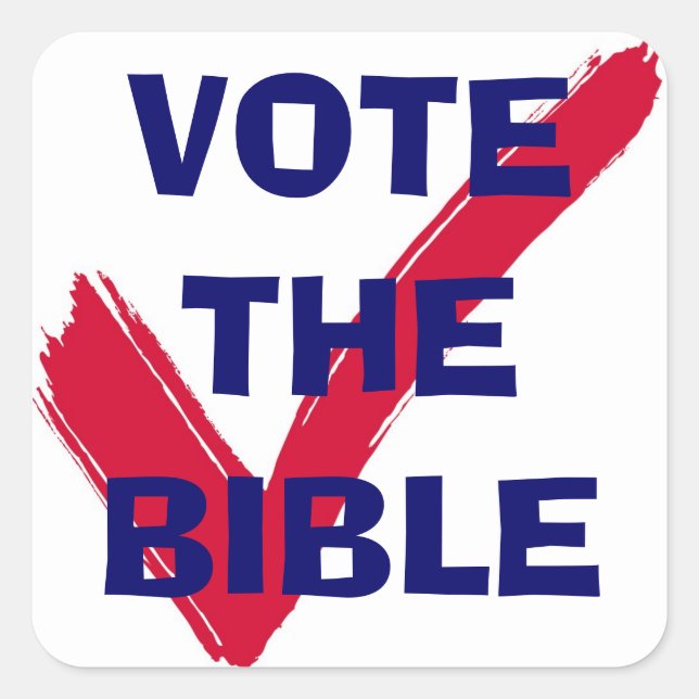 OMRÖSTNING AV BIBLE STICKER FYRKANTIGT KLISTERMÄRKE (Framsida)