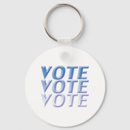 Omröstning: blå 3 D brev (vit) Nyckelring