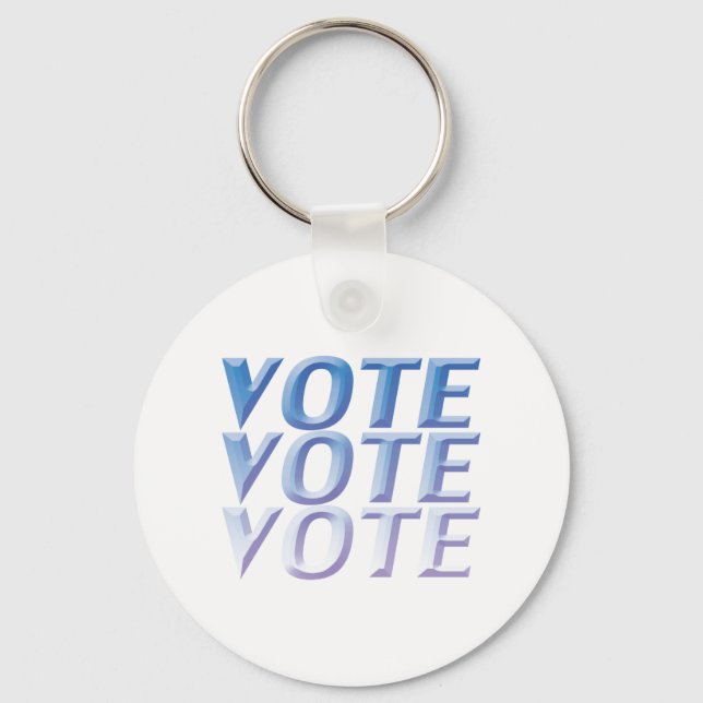 Omröstning: blå 3 D brev (vit) Nyckelring (Framsida)