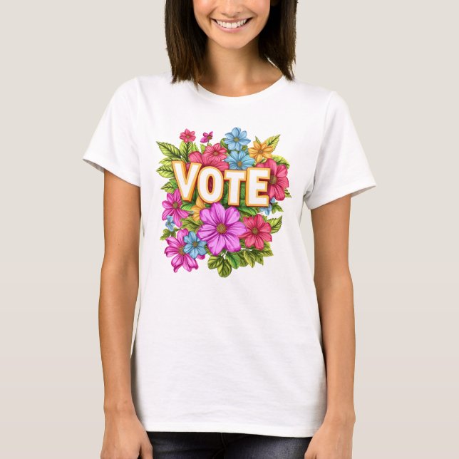 OMRÖSTNING Blommigtens Gult T-shirt (Framsida)
