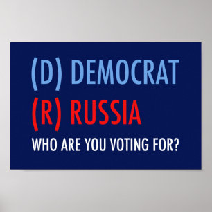 Omröstning D för Demokrat R = Ryssland-val Poster