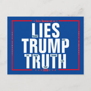 Omröstning Demokrat eller Ljuger Trump Truth 2020 Vykort