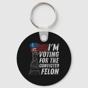 Omröstning dömd Felon Funny Pro Trump 2024 Nyckelring