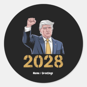 Omröstning: Donald Trump 2028 Pro Trump USA flagga Runt Klistermärke