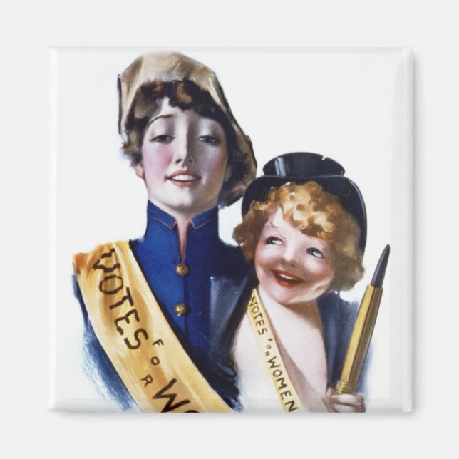 Omröstning för kvinnor - 1915 års kvinnodag magnet (Framsidan)