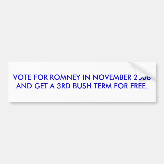 OMRÖSTNING FÖR ROMNEY I NOVEMBER 2008 FÅ TREDJE BU BILDEKAL (Framsidan)