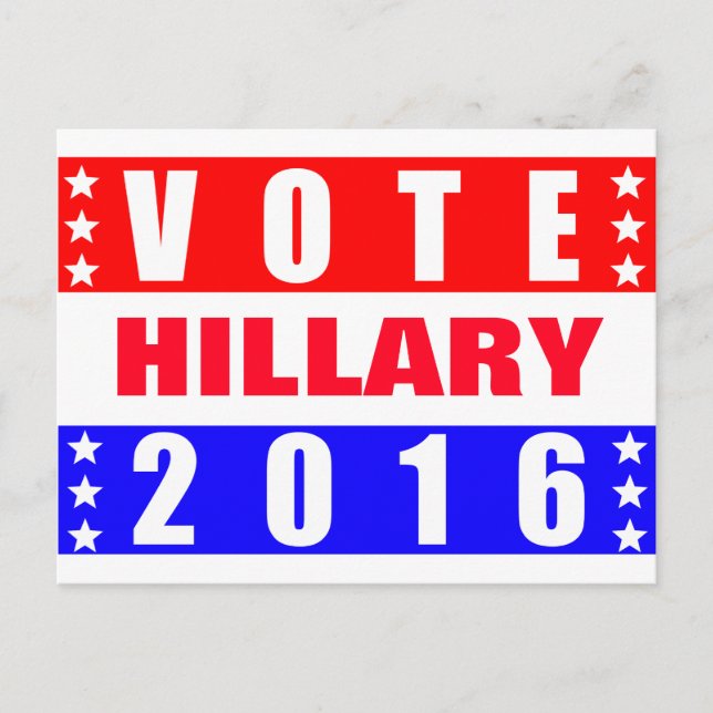 Omröstning Hillary 2016 Presidentval Vykort (Framsida)