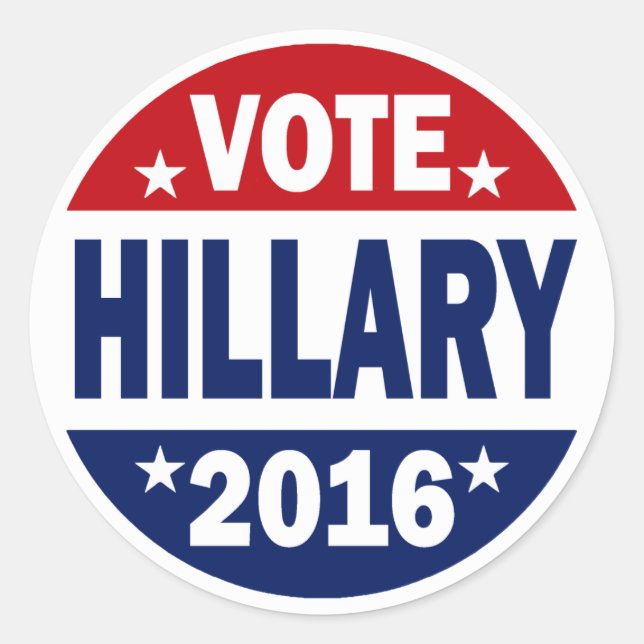 Omröstning Hillary 2016 Runt Klistermärke (Framsida)