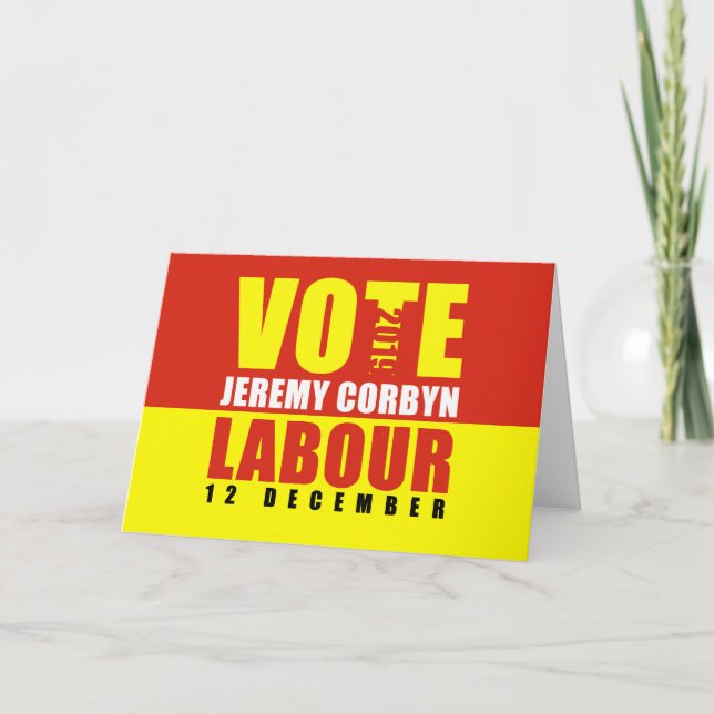Omröstning Jeremy Corbyn Labor 2019-kort Inbjudan (Framsida)