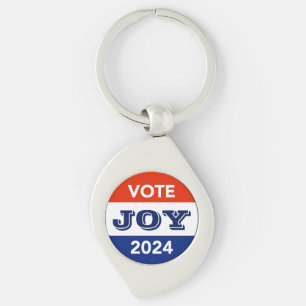 Omröstning Joy 2024 Harris Walz Swirl Silverfärgad Nyckelring