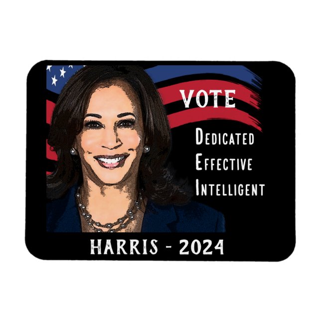 Omröstning Kamala Harris om president 2024 Magnet (Horisontell)