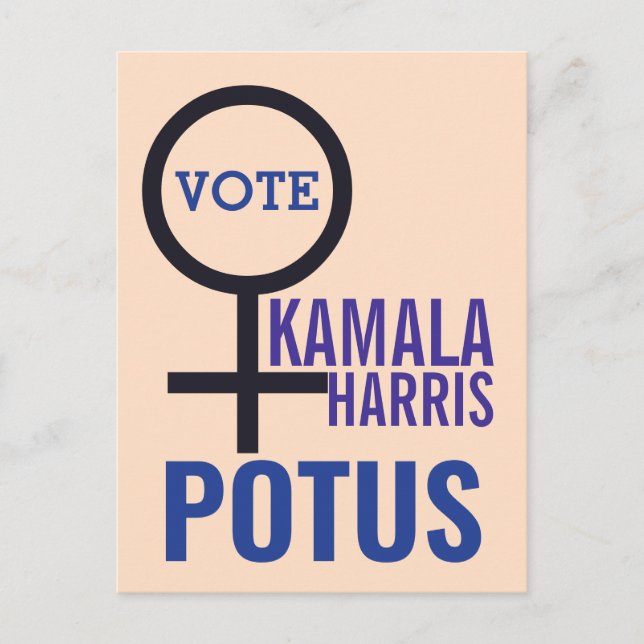 Omröstning: Kamala Harris President Woman Symbol Vykort (Framsida)