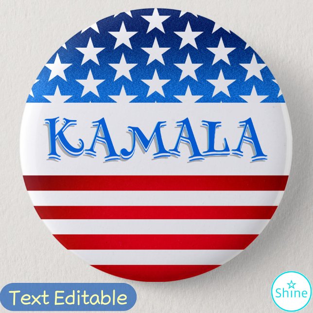 Omröstning Kamala Harris USA flagga Typography Anp Knapp (Skapare uppladdad)
