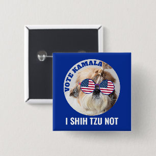 Omröstning Kamala USA flagga Shih Tzu Inte söt hun Knapp