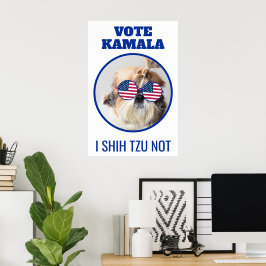Omröstning Kamala USA flagga Shih Tzu Inte söt hun Poster