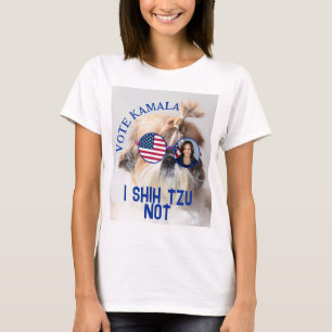Omröstning Kamala USA flagga Shih Tzu Inte söt hun T Shirt